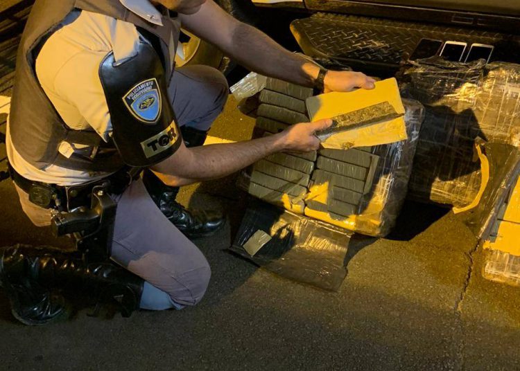 Polícia Rodoviária prende três pessoas e 155 quilos de maconha na Raposo Tavares