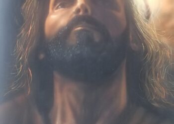 Tela de Jesus Cristo por John Valenz. Foto - Arquivo pessoal