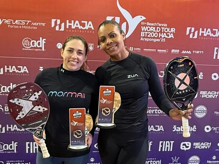 Dupla itapetiningana conquista 1° lugar no Circuito Mundial de Beach Tennis