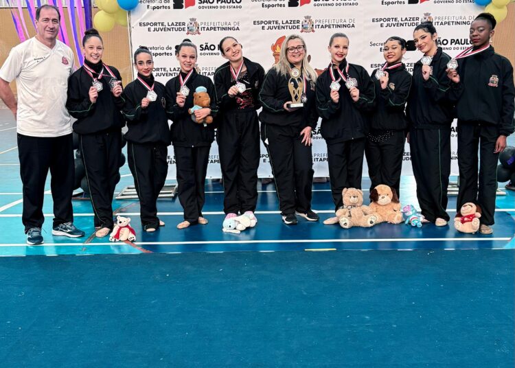 A equipe de Ginástica Rítmica de Itapetininga, sob a coordenação da professora Vivian Monti. Foto - Divulgação