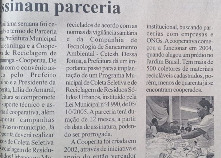 Em 2005, administração e Cooperita assinavam parceria