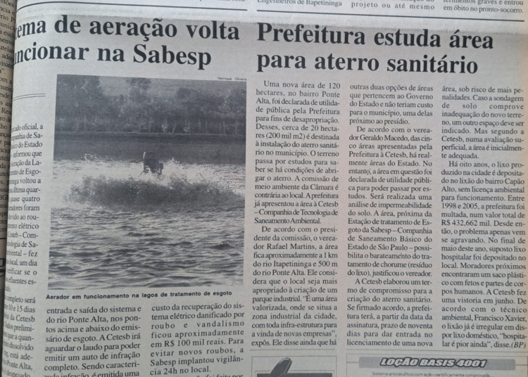Em 2006, Prefeitura estudava área para aterro sanitário
