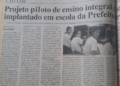 Em 2006, projeto piloto de ensino integral era implantado em escola da Prefeitura