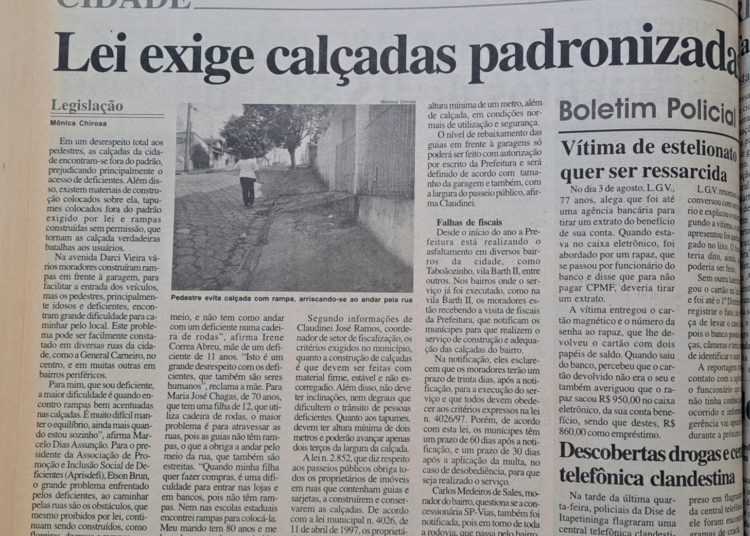 Lei exige calçadas padronizadas