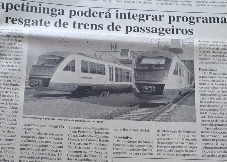 Itapetininga poderá integrar programa de resgate de trens de passageiros