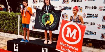 Lavínia Klapper conquistou o 1º lugar em duas provas, na categoria Petiz II, sob a coordenação do técnico José Antônio Barreiros (Tó). Foto - Divulgação