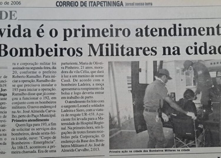 Grávida é o primeiro atendimento dos Bombeiros Militares na cidade